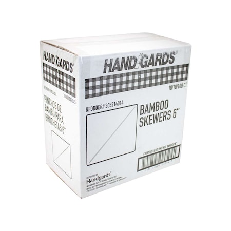 Handgards Handgards 6" Bamboo Skewer, PK10000 305214014